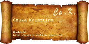 Csuka Krisztina névjegykártya